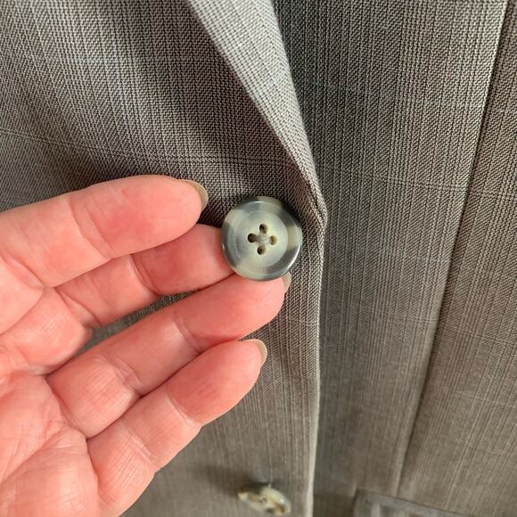 Perry Ellis Sz 38 Short Classic Fit Blazer Jacket Gray 2 Button Formal Business - Picture 9 of 13